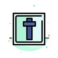 Cross Easter Holiday Sign Abstract Flat Color Icon Template vector