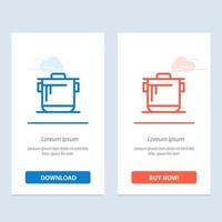 Cooker Kitchen Rice Cook  Blue and Red Download and Buy Now web Widget Card Template vector