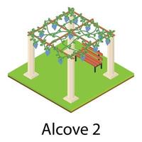 Alcove icon, isometric style vector