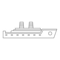 Boat in ocean icon, outline style. vector