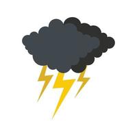 Cloud thunder flash icon, flat style vector