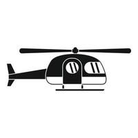 icono de helicóptero de ambulancia, estilo simple vector