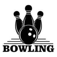 Bowling logo, simple style vector