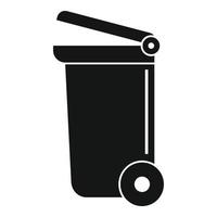 icono de contenedor de basura de rueda, estilo simple vector