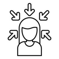 Woman buyer icon, outline style vector