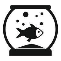 icono de acuario casero de peces, estilo simple vector