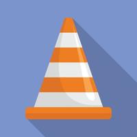 Attention cone icon, flat style vector