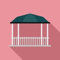 Pavilion gazebo icon, flat style vector