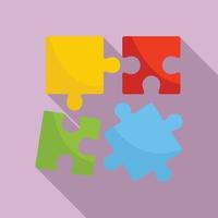 Alzheimer puzzle test icon, flat style vector