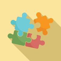 Puzzle icon, flat style vector