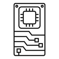 icono de la placa base del teléfono, estilo de esquema vector