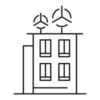 icono de edificio inteligente, estilo de contorno vector