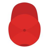 Red baseball cap icon, flat style. vector
