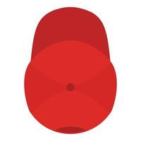 Red baseball cap icon, flat style. vector