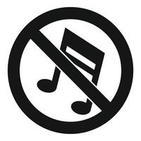 No music note icon, simple style vector