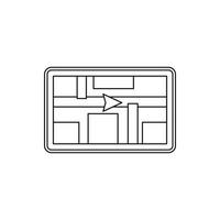 GPS navigation icon, outline style vector
