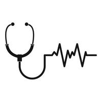 Stethoscope icon, simple style vector