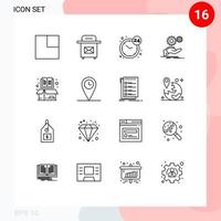 16 Outline concept for Websites Mobile and Apps cardboard book open services idea Editable Vector Design Elements