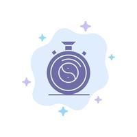 Clock Concentration Meditation Practice Blue Icon on Abstract Cloud Background vector