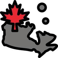 mapa canadá hoja color plano icono vector icono banner plantilla