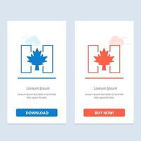 Flag Autumn Canada Leaf  Blue and Red Download and Buy Now web Widget Card Template vector