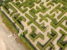 An aerial view of green maze The Secret Space in Ratchaburi, Thailand photo