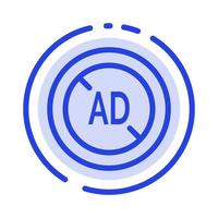 Ad Blocker Ad Blocker Digital Blue Dotted Line Line Icon vector