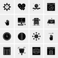 16 iconos de negocios universales vector ilustración de icono creativo para usar en proyectos relacionados con la web y dispositivos móviles