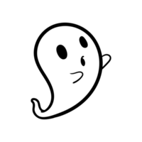 un fantasma malvado blanco de dibujos animados que se divierte acechando a la gente en Halloween. png