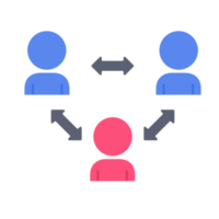 ícone de pessoas. espaçamento social com pacientes com covid-19 para evitar a propagação de patógenos. png