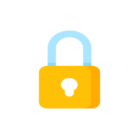 yellow padlock for locking the information on the computer data encryption concept png