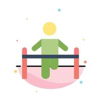 Exercise Gym Gymnastic Health Man Abstract Flat Color Icon Template vector