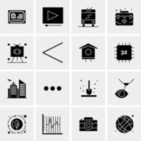 16 iconos de negocios universales vector ilustración de icono creativo para usar en proyectos relacionados con la web y dispositivos móviles