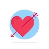corazón flecha vacaciones amor san valentín resumen círculo fondo plano color icono vector