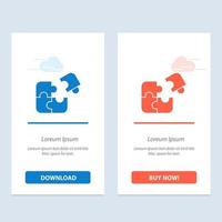 Puzzle Business Jigsaw Match Piece Success  Blue and Red Download and Buy Now web Widget Card Template