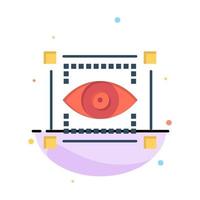 Visual View Sketching Eye Abstract Flat Color Icon Template vector