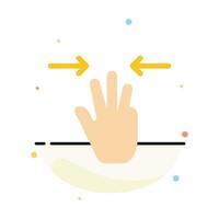 Gestures Hand Mobile Three Fingers Abstract Flat Color Icon Template vector