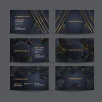 Dark Modern Abstract Geometric Business Card Template vector