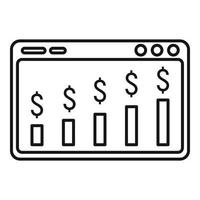 Finance money graph icon, outline style vector