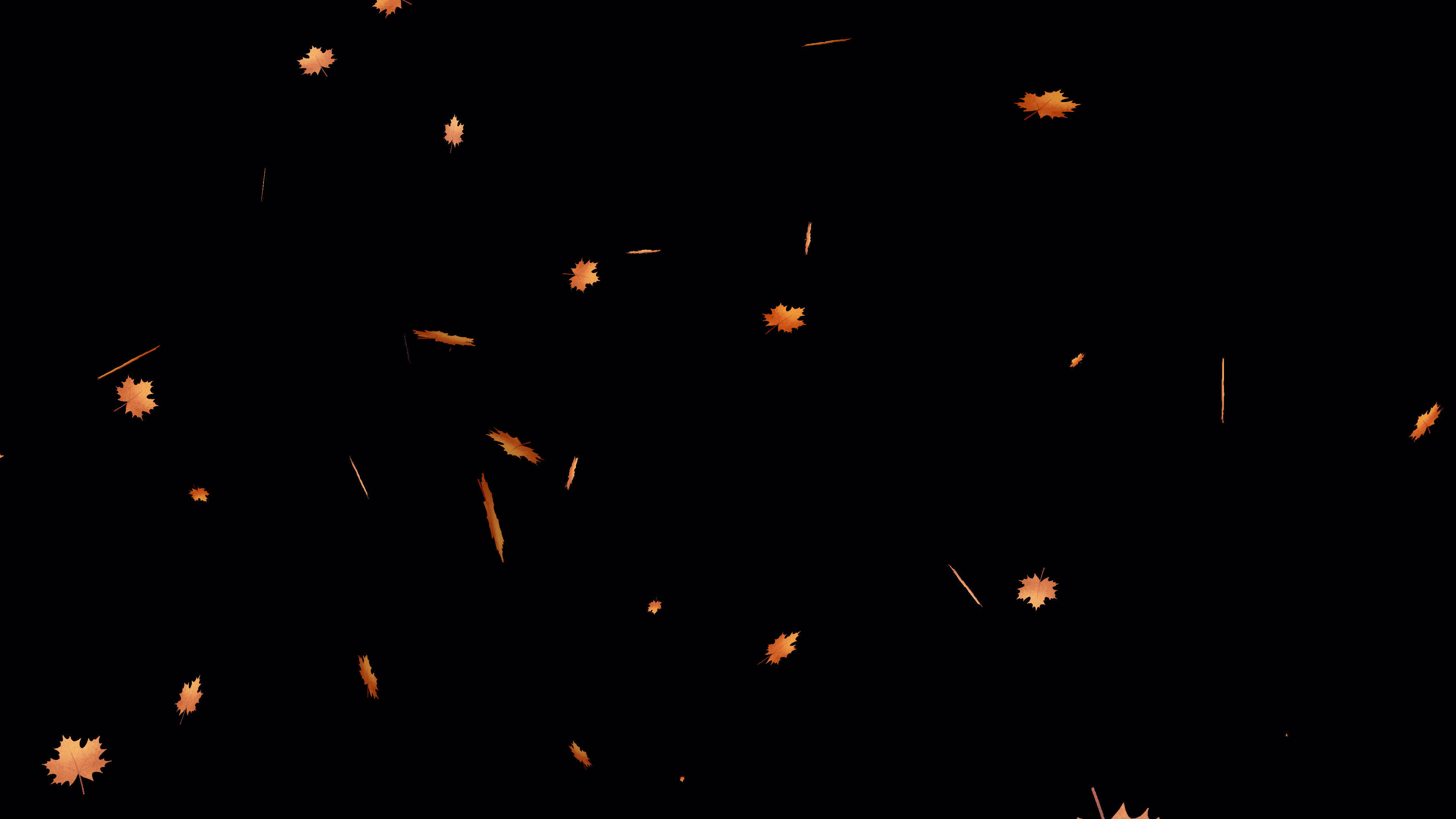 Falling Autumn Leaves Seamless Loop Animation Video from the Side on an