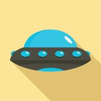 Alien spaceship icon, flat style vector