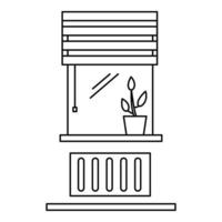 Living room window icon, outline style vector