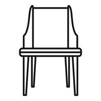 icono de silla de plástico de madera, estilo de contorno vector