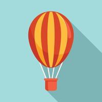 Circus air balloon icon, flat style vector