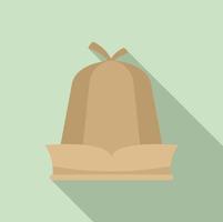 Sauna headwear icon, flat style vector