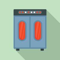 Wardrobe oven factory icon, flat style vector