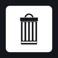 Iron trash can icon, simple style vector