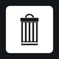 Iron trash can icon, simple style vector