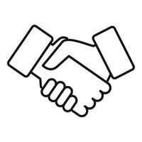 Friends handshake icon, outline style vector