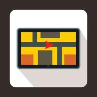 GPS navigation icon, flat style vector